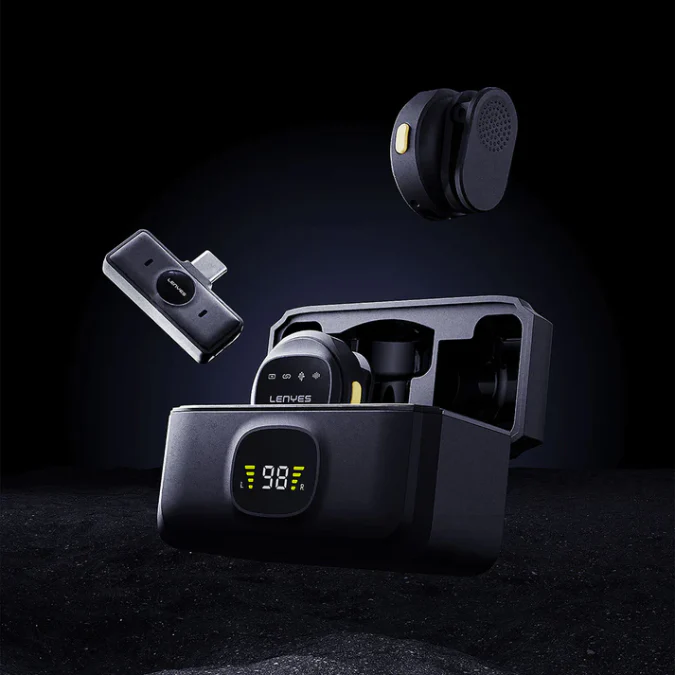 LENYES LM204-TC Wireless Lavalier Microphone with Type-C Charging Port and Intelligent Noise Cancellation - Image 7