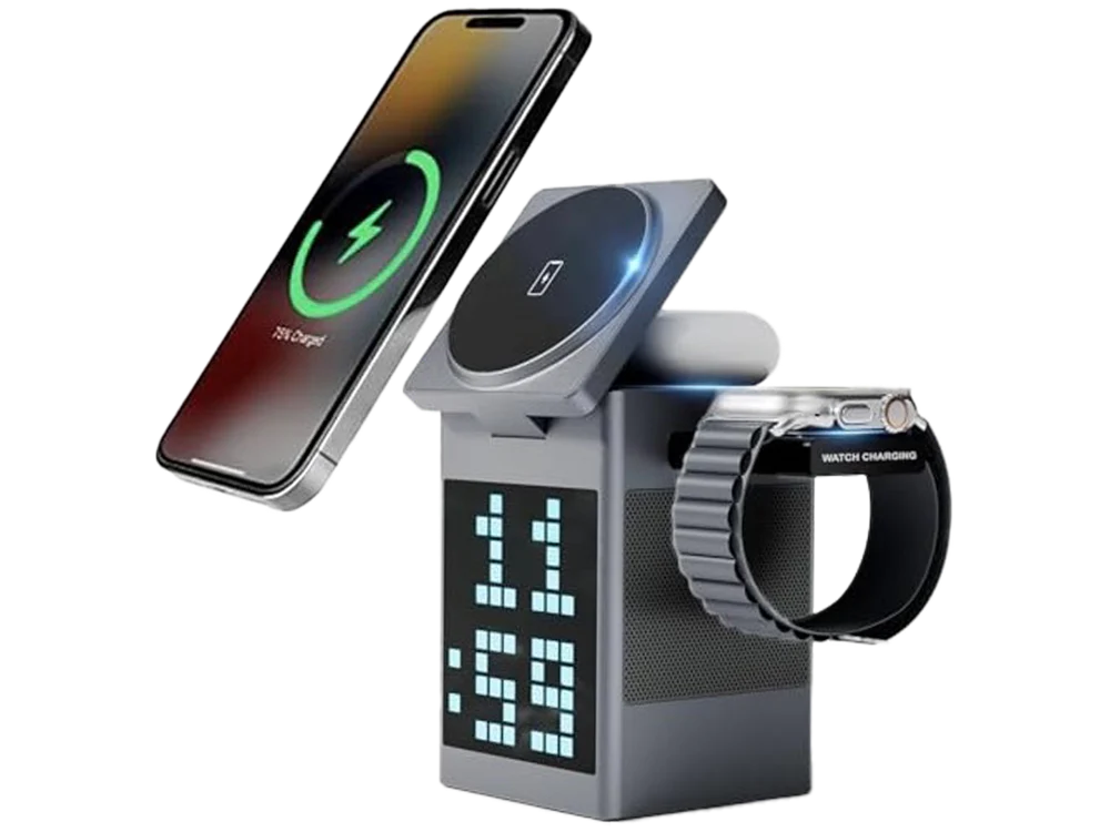 LENYES PW331 3IN1 DIGITAL SCREEN WIRELESS CHARGER - Image 3