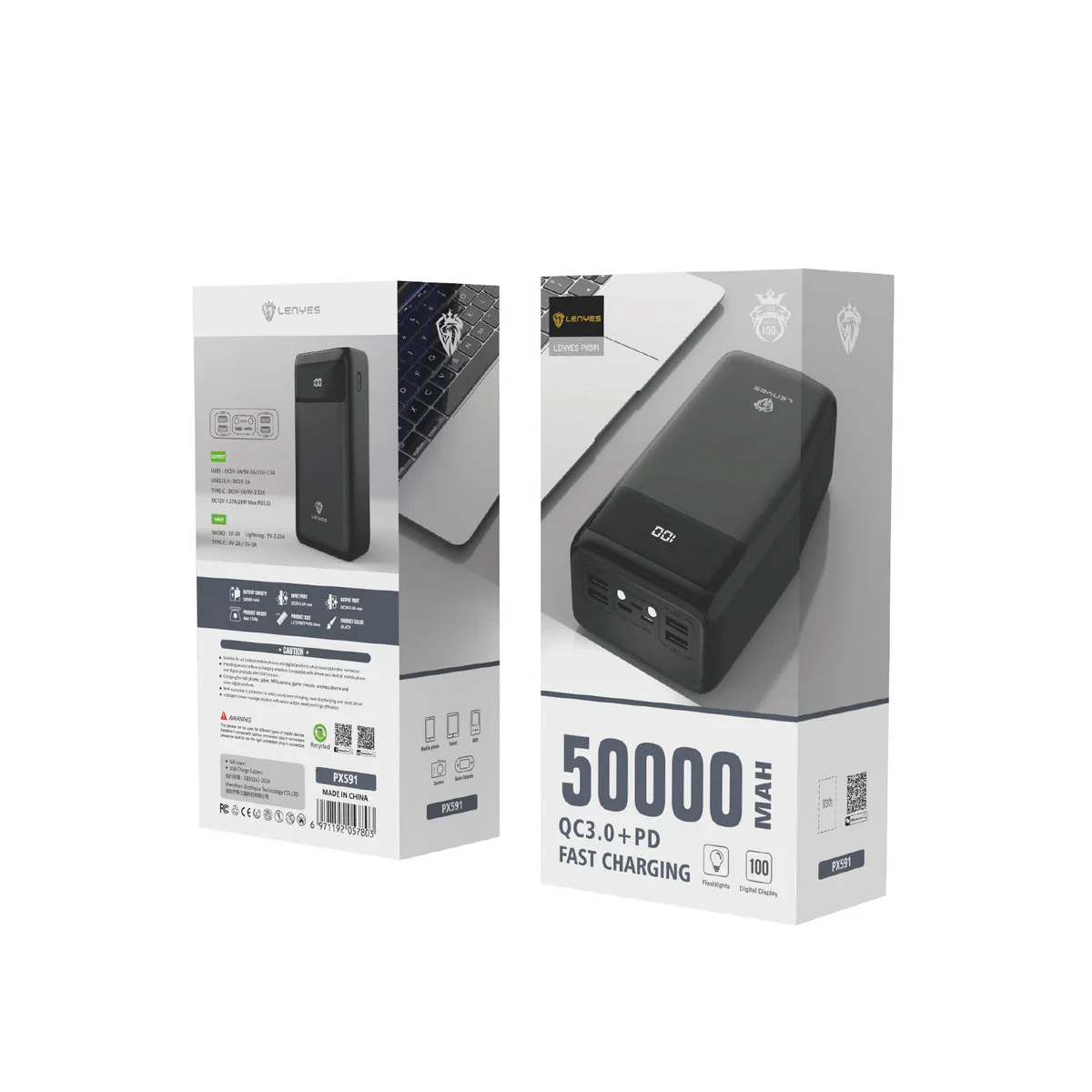 LENYES PX591D PRO 50000 mAh 65W POWER BANK - Image 2