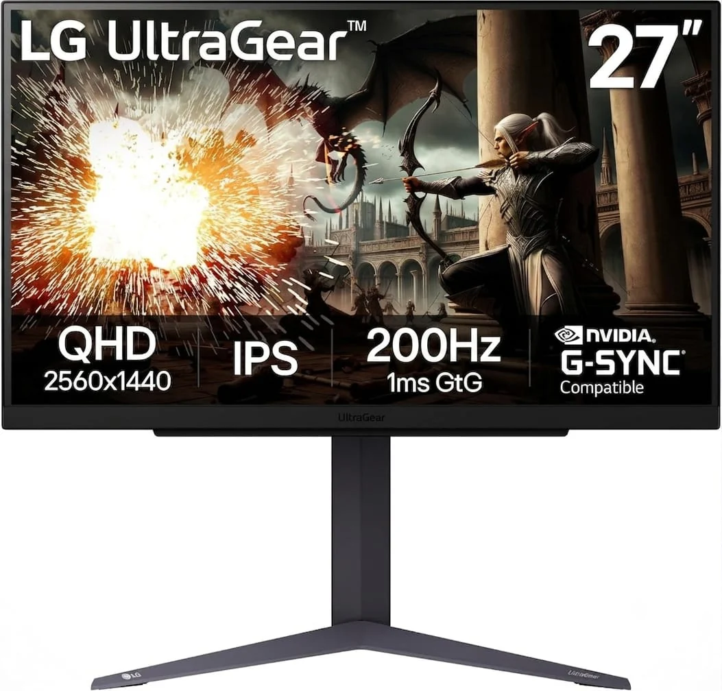 LG 27GS75Q-B UltraGear™ 27"QHD (2K) 200Hz 1ms G-Sync Compatible IPS Gaming Monitor