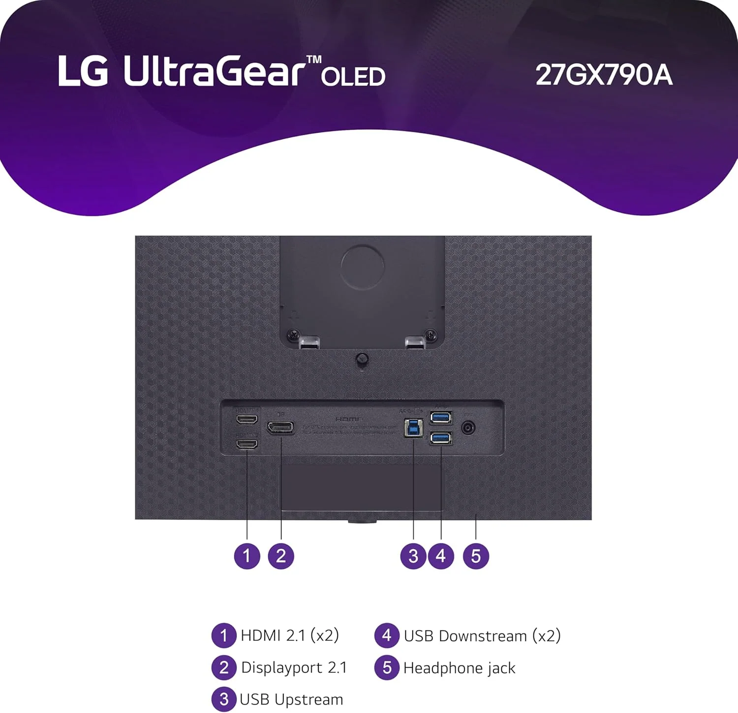 LG 27GX790A-B 27 UltraGear OLED QHD 480Hz DisplayPort 2.1 G-Sync FreeSync Premium Pro - Image 4
