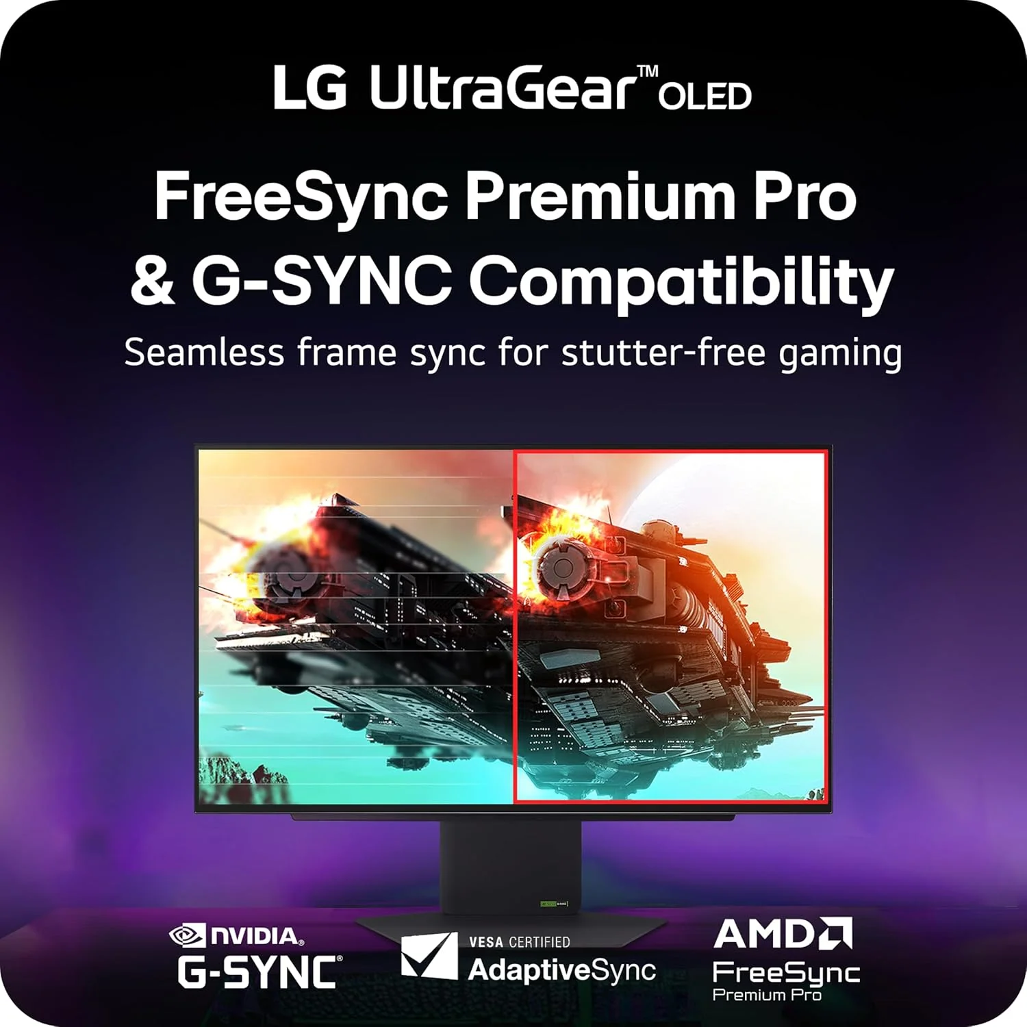 LG 27GX790A-B 27 UltraGear OLED QHD 480Hz DisplayPort 2.1 G-Sync FreeSync Premium Pro - Image 6