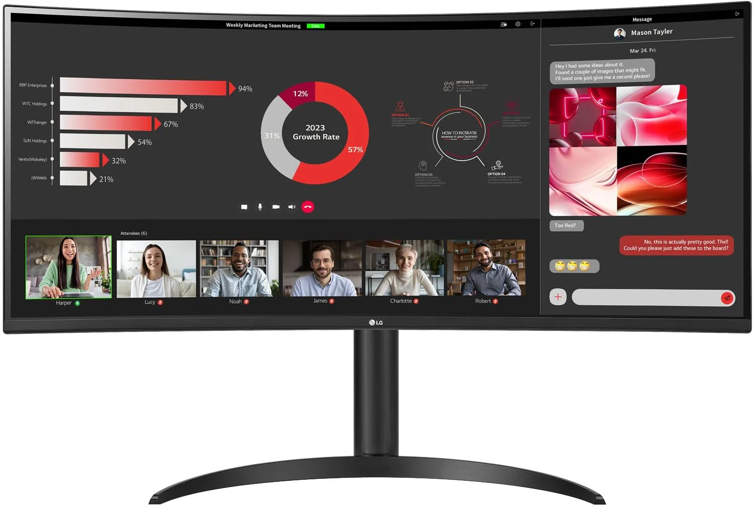 LG 34WR55QC-B 34" WQHD (3440 x 1440) 100Hz Curved UltraWide- Monitor