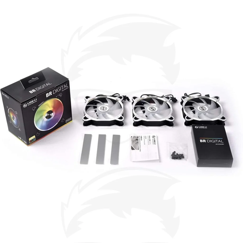LIAN LI Bora RGB 120mm , 3 Fans Pack - Silver/Black/White - Image 4