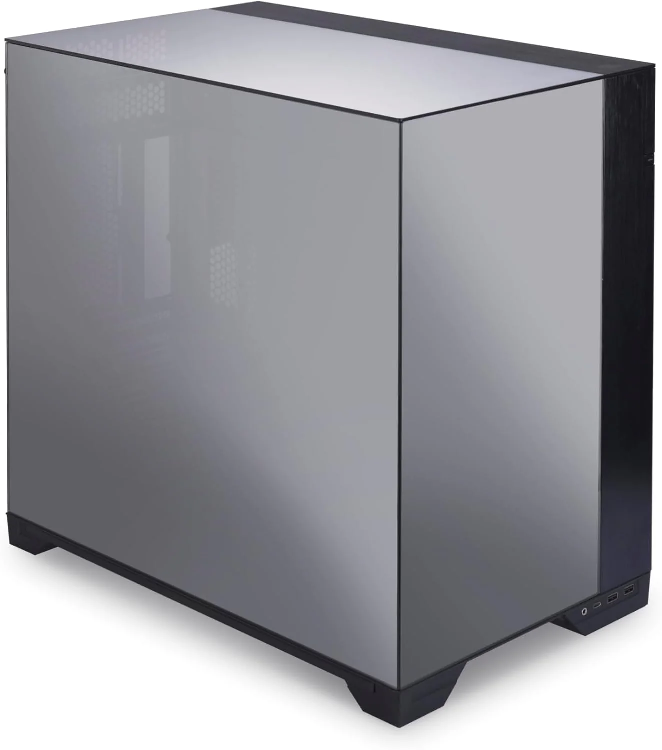 Lian Li O11 Vision -Three Sided Tempered Glass Panels  - Dual-Chamber ATX Mid Tower (Chrome) GAMING CASE - Image 2