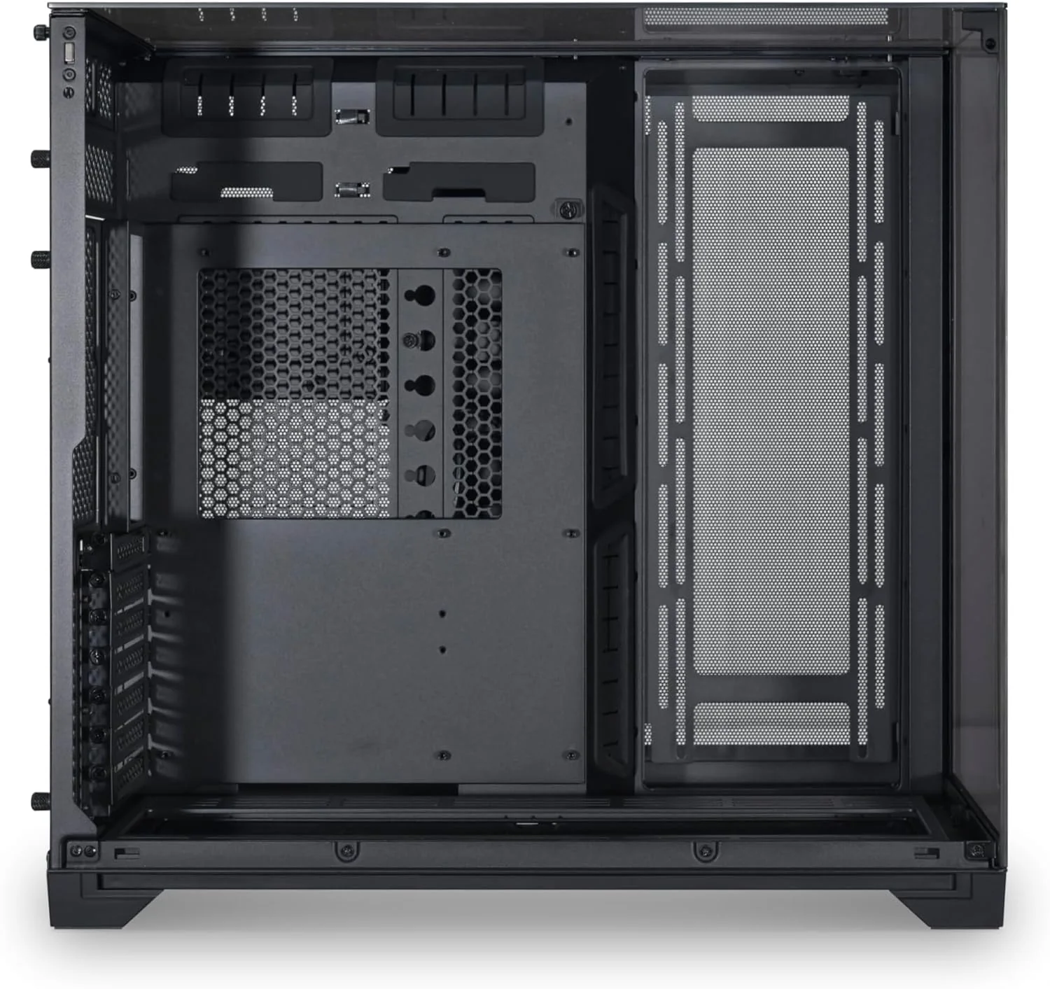 Lian Li O11 Vision -Three Sided Tempered Glass Panels  - Dual-Chamber ATX Mid Tower (Chrome) GAMING CASE - Image 4