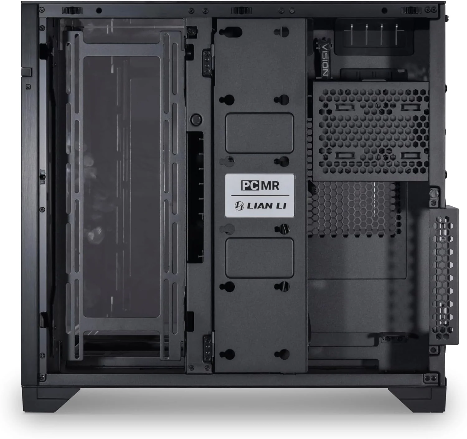 Lian Li O11 Vision -Three Sided Tempered Glass Panels  - Dual-Chamber ATX Mid Tower (Chrome) GAMING CASE - Image 5