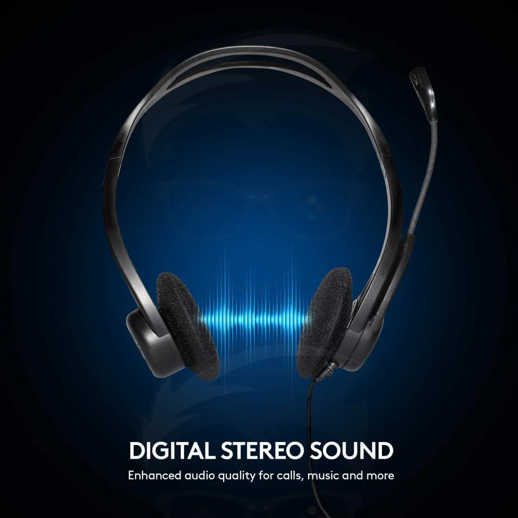 Logitech 960 USB Noise-cancelling w/ Mute Button Stereo Headset - Image 3