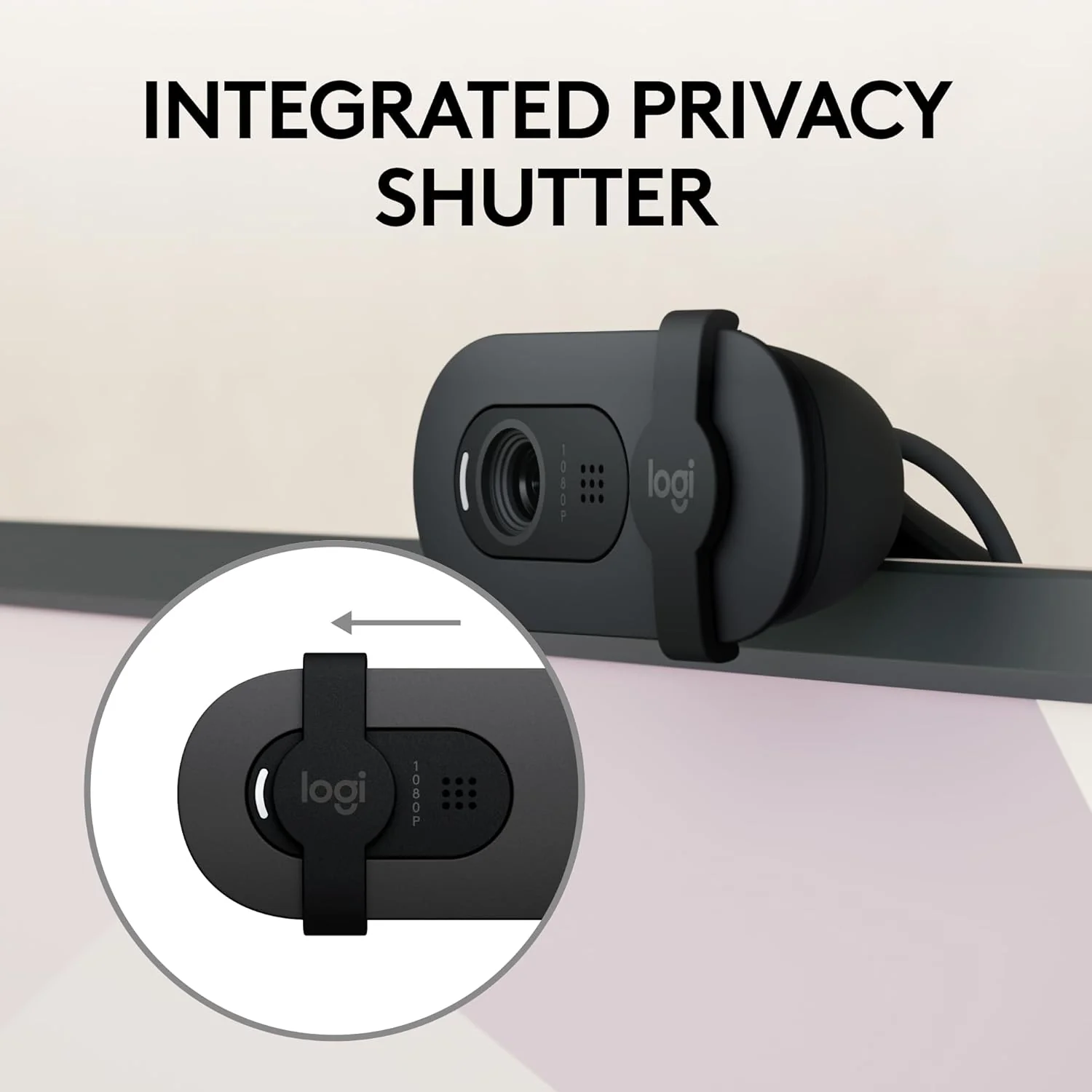Logitech Brio 105 Full HD 1080p business webcam with auto light balance and integrated privacy shutter - Image 3