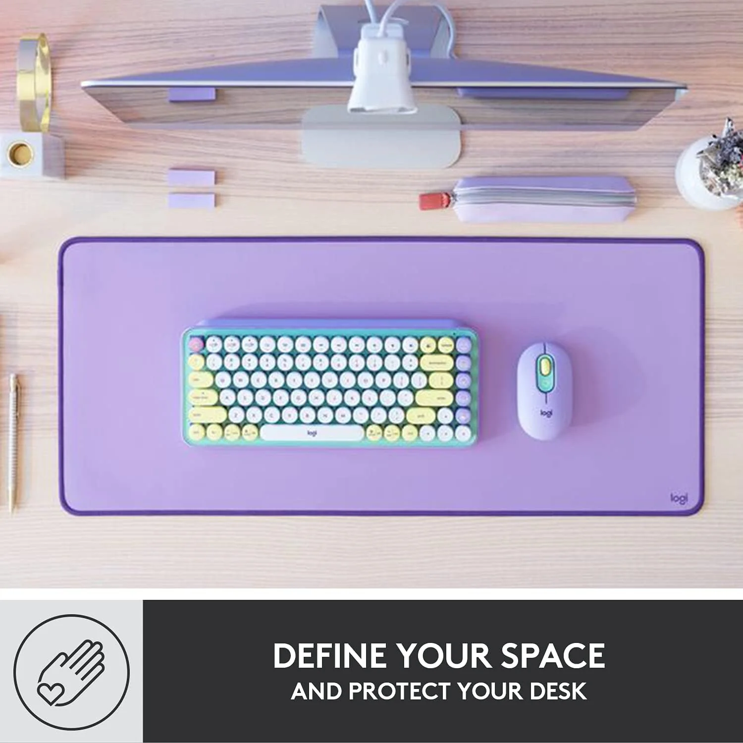 Logitech Desk Mat - Studio Series, Multifunctional Large Desk Mouse Pad - Image 3