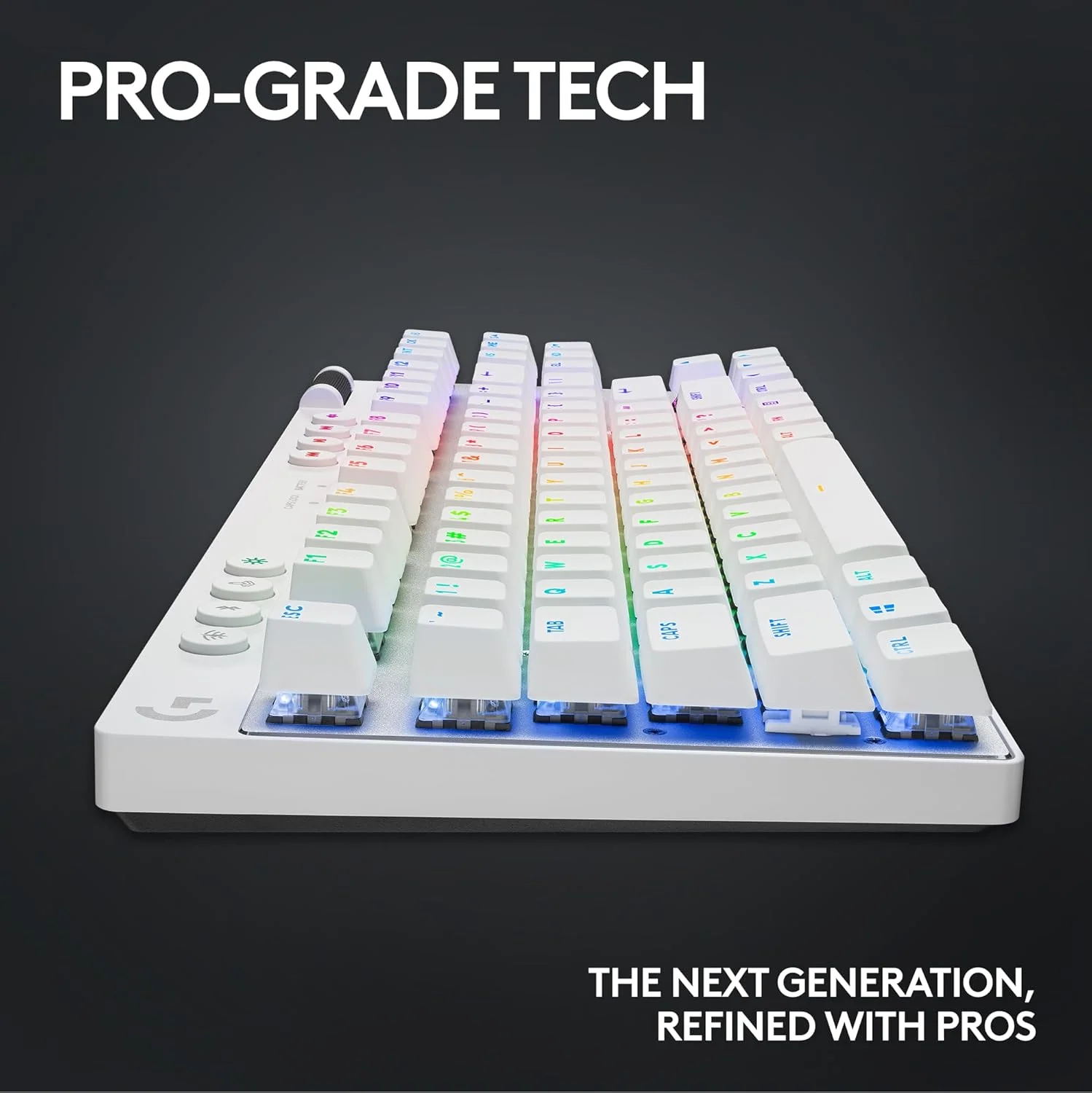 Logitech G PRO X 60 LIGHTSPEED Wireless Ultra Compact TKL 60% Mechanical LIGHTSYNC RGB Dual-Shot PBT Keycaps GX Optical Tactile Switches - White - Image 2
