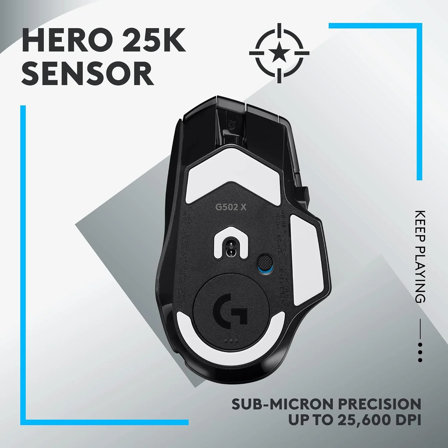 Logitech G502 X Lightspeed  , HERO 25K  - BLACK Wireless Gaming Mouse - Image 4
