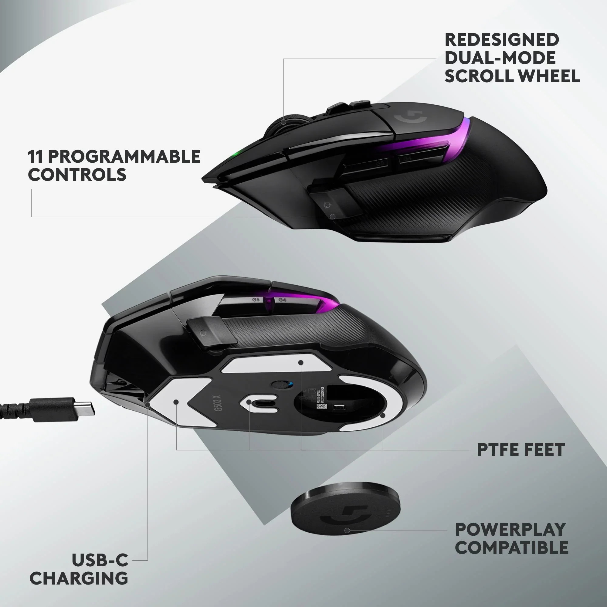 Logitech G502 X Plus Lightspeed Wireless RGB BLACK Gaming Mouse - Image 6