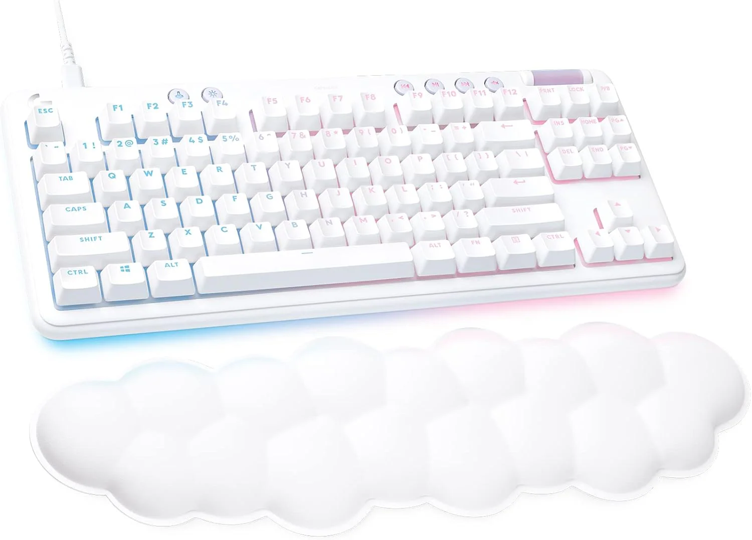 Logitech G713 TKL Wired Mechanical Keyboard LIGHTSYNC RGB Lighting Linear Switches (GX Red) - White Mist
