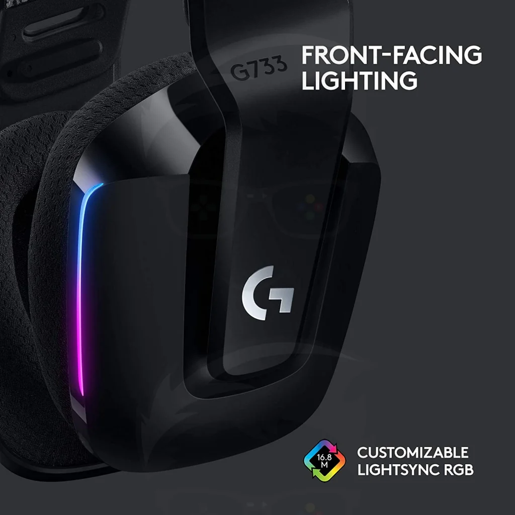 Logitech G733 Lightspeed Wireless Black Gaming Headset - Image 4