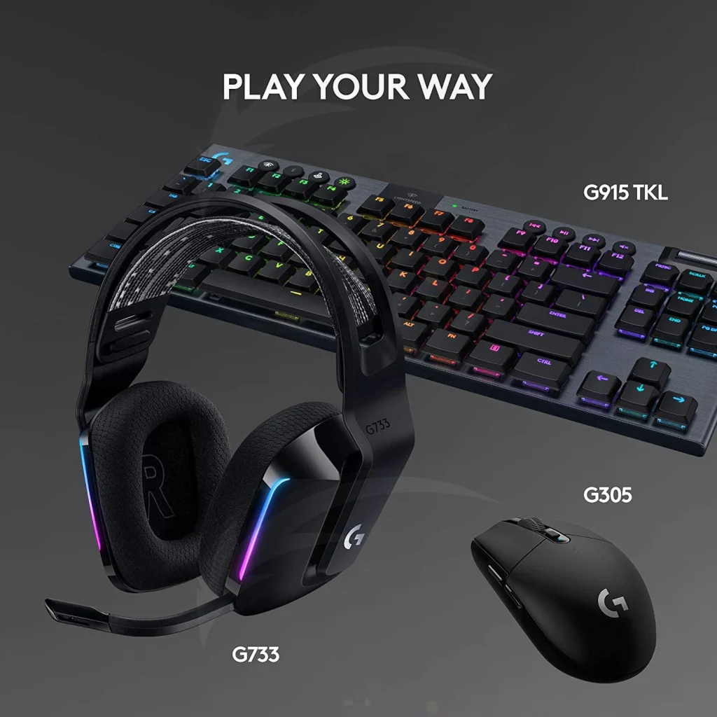 Logitech G733 Lightspeed Wireless Black Gaming Headset - Image 8
