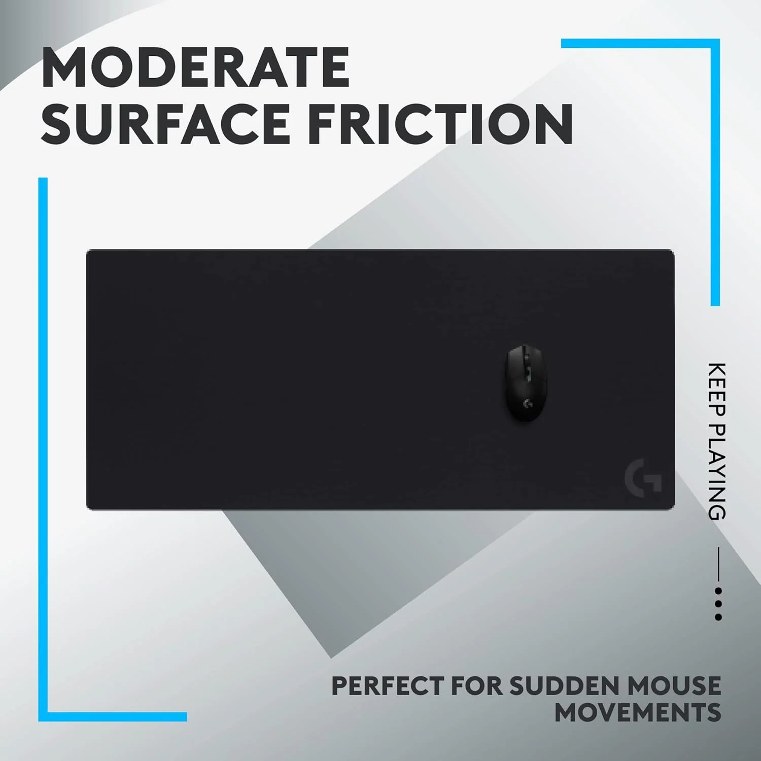 Logitech G840 XL Cloth Gaming Mouse Pad - Black - Image 4