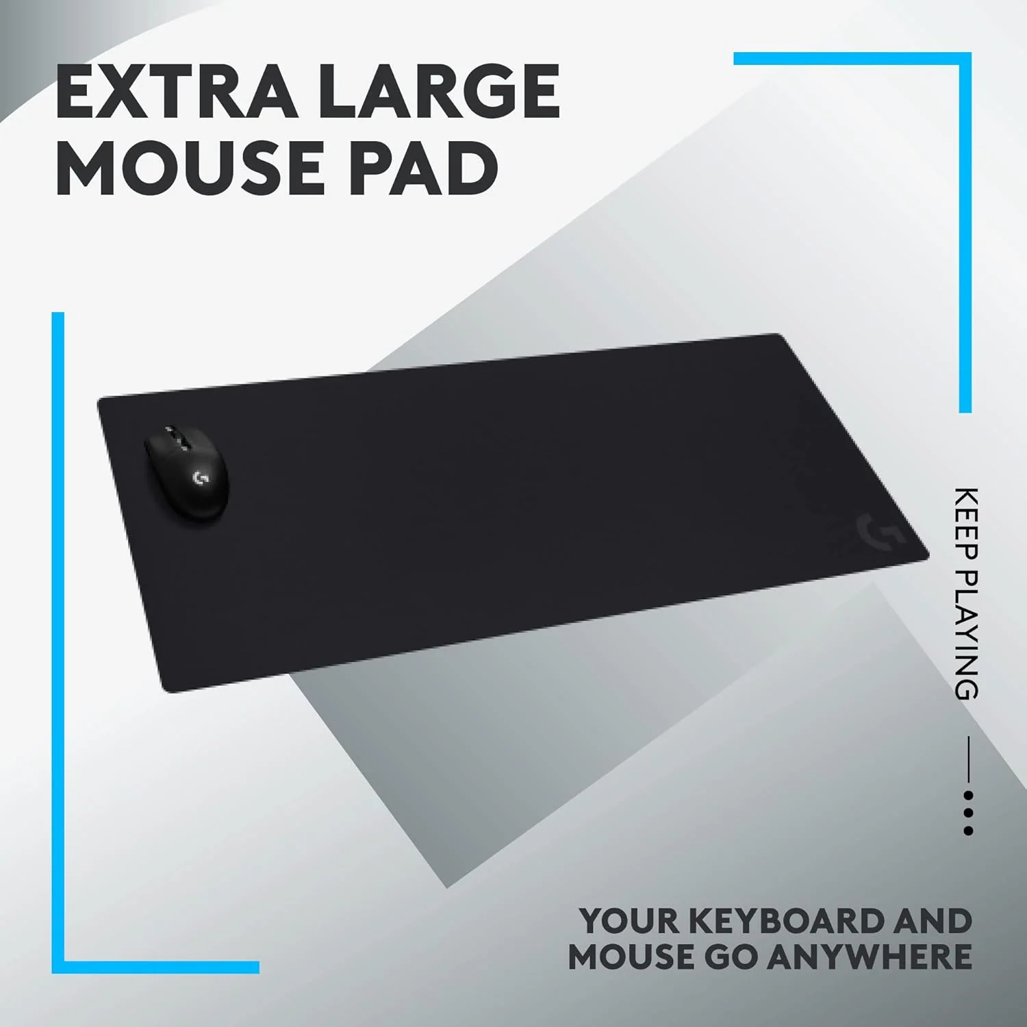 Logitech G840 XL Cloth Gaming Mouse Pad - Black - Image 5