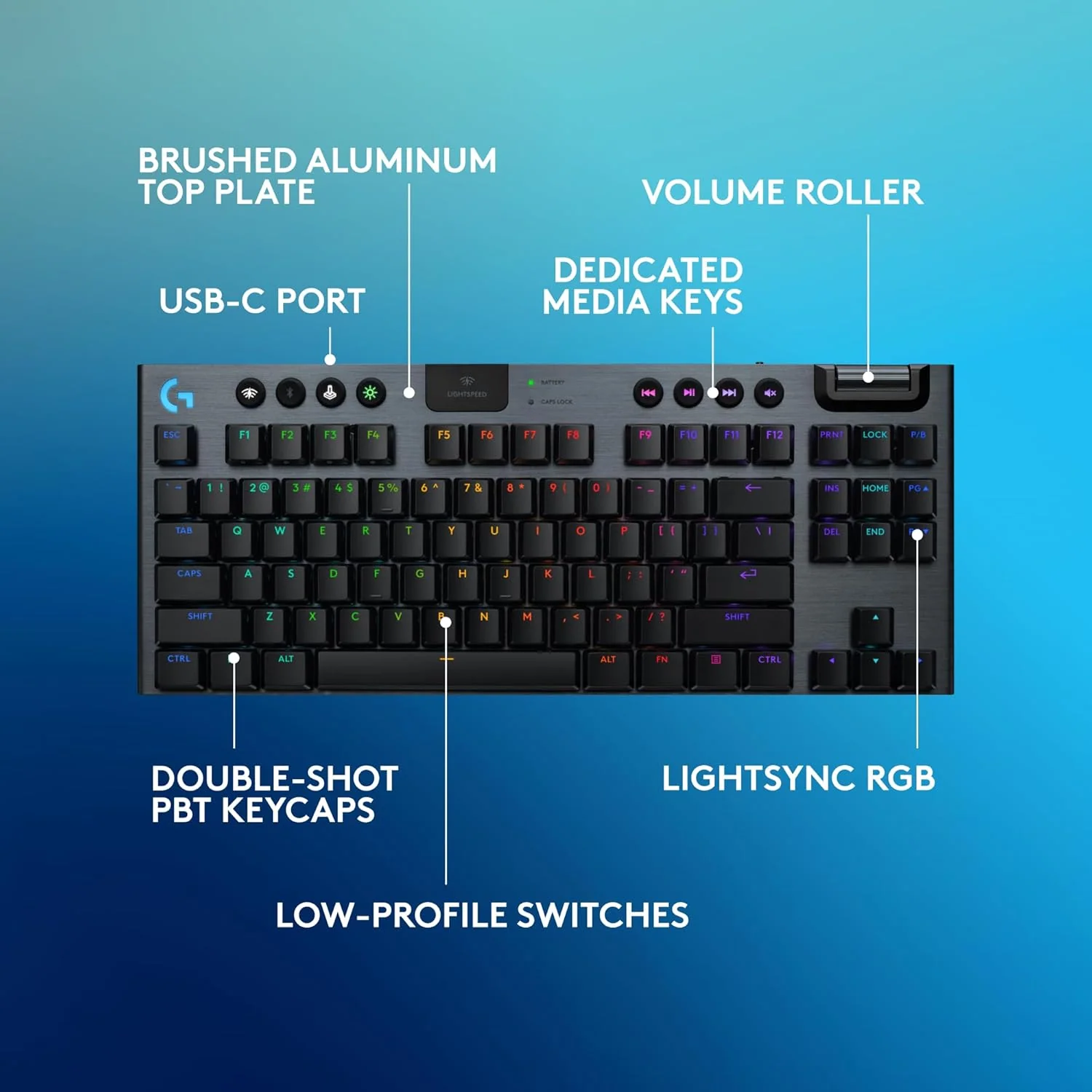 Logitech G915 X LIGHTSPEED TKL Wireless Gaming Keyboard – White/Black - Image 4