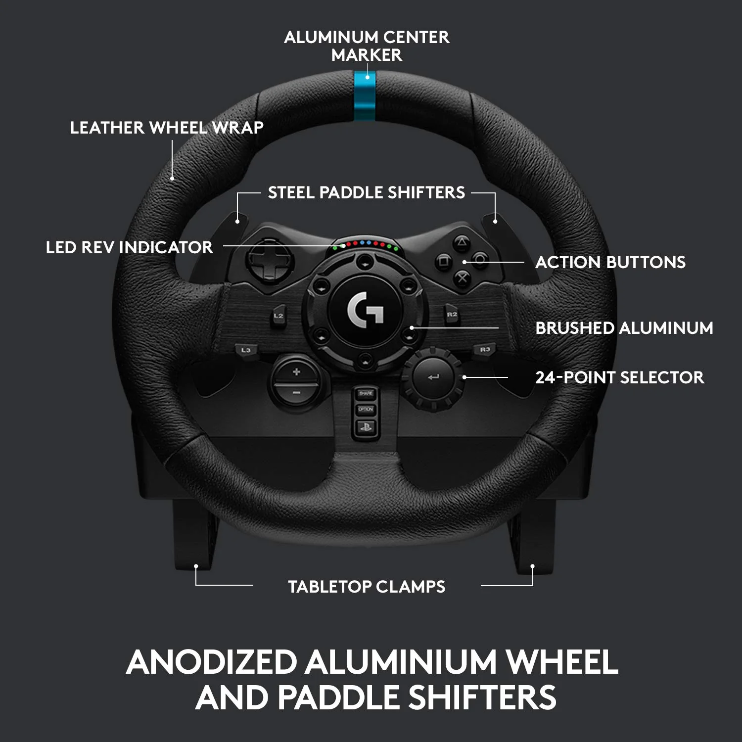 Logitech G923 Racing Wheel and Pedals for PS5, PS4 and PC - Image 3