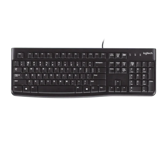 Logitech K120 USB Keyboard Spill-Resistant with Quiet Typing