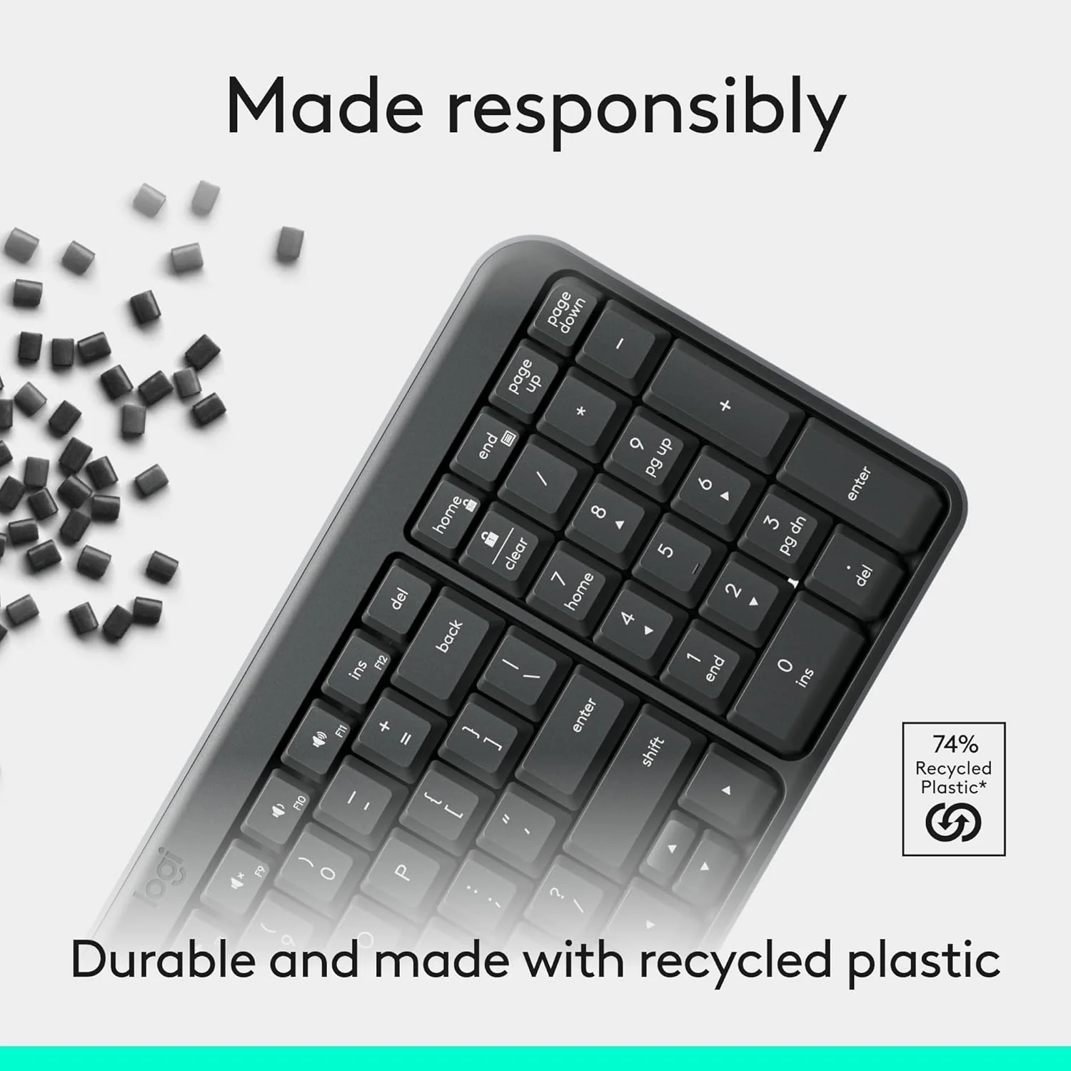 Logitech K250 Compact Bluetooth Wireless Keyboard Graphite - Image 2