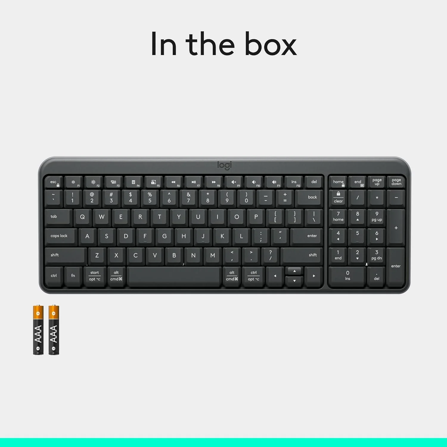 Logitech K250 Compact Bluetooth Wireless Keyboard Graphite - Image 3