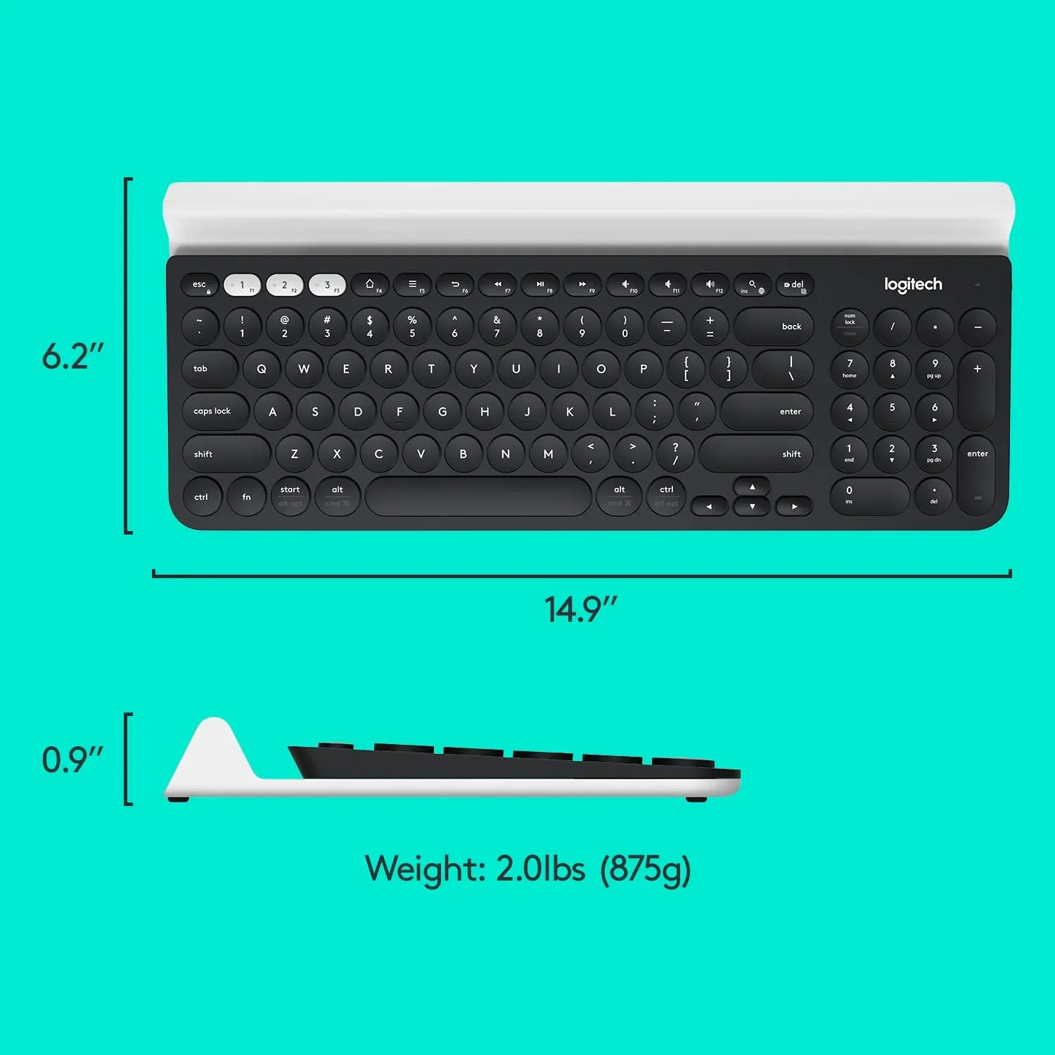 Logitech K780 Multi-Device Wireless Keyboard for Computer, Phone and Tablet - Image 2