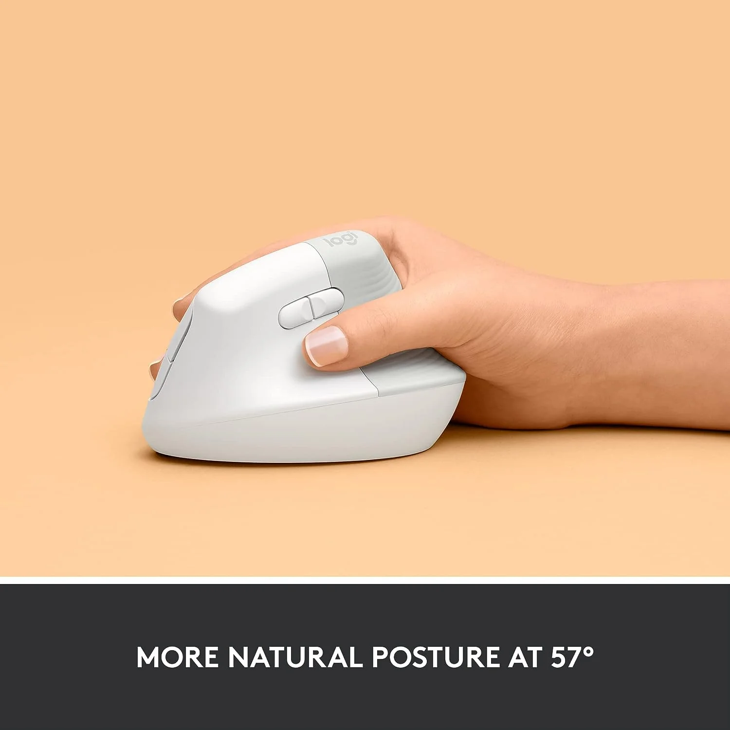 Logitech Lift Vertical Ergonomic Mouse- WHITE , Wireless, Bluetooth or Logi Bolt USB receiver - Image 2