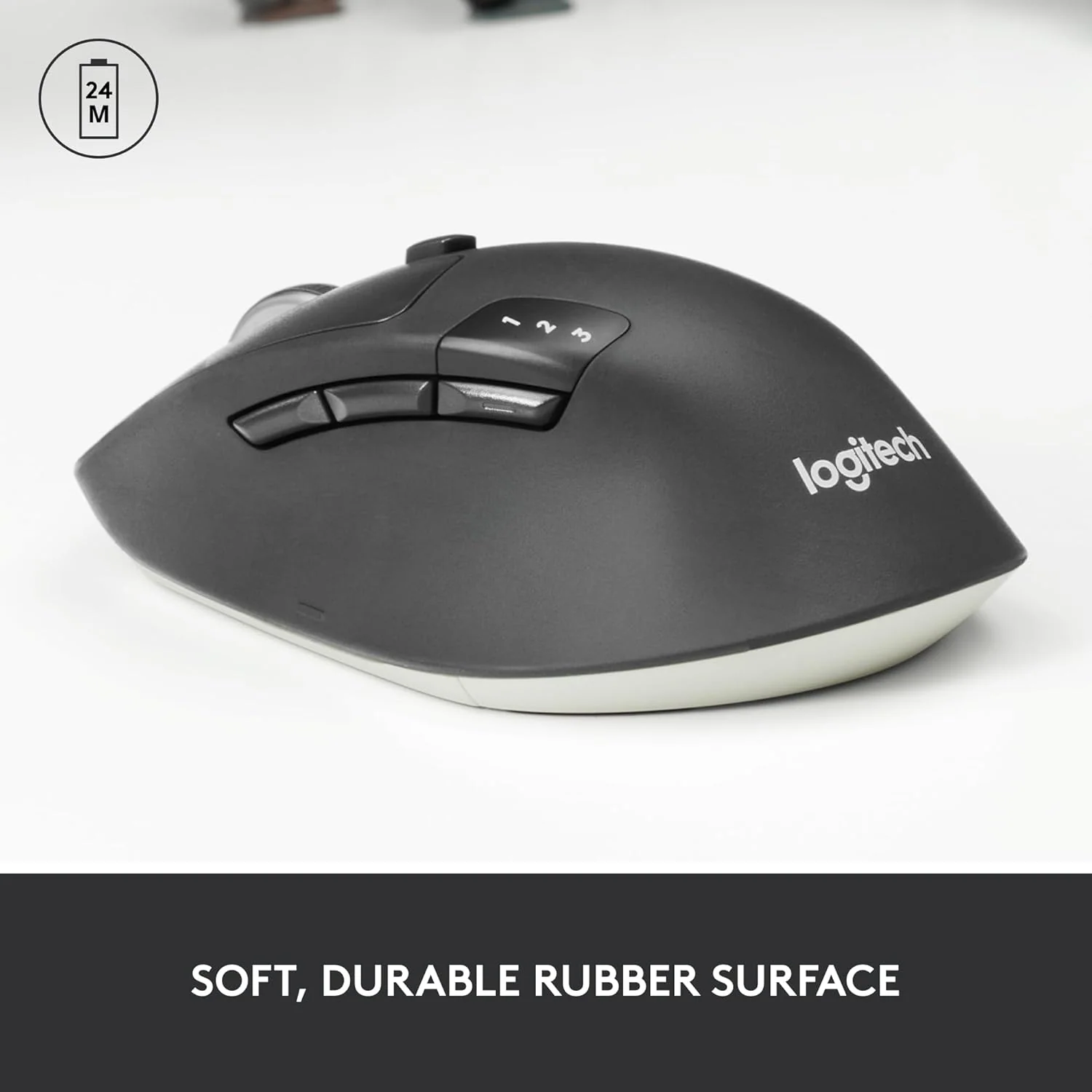 Logitech M720 Triathlon Multi-Device Wireless & Bluetooth Mouse Windows & Apple Mac - Black - Image 6