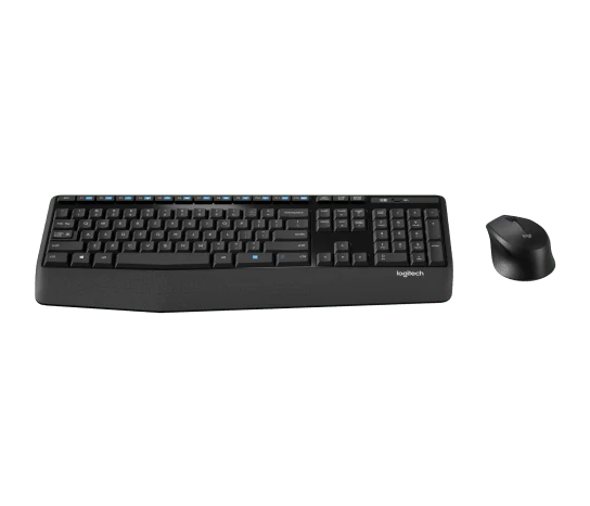 Logitech MK345 Wireless Combo Full-Sized Keyboard with Palm Rest and Comfortable Right-Handed Mouse - Black