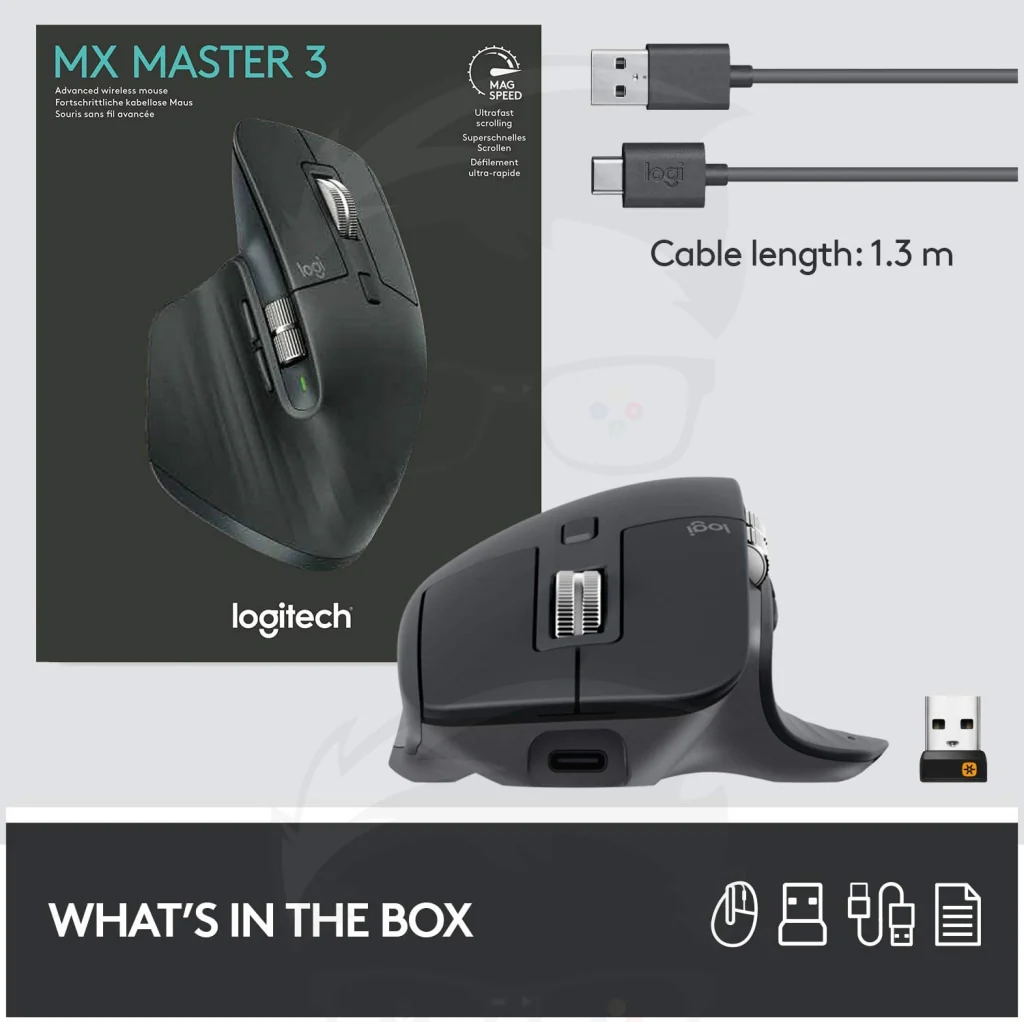 Logitech MX MASTER 3 ADVANCED Wireless MOUSE - Black - Image 5
