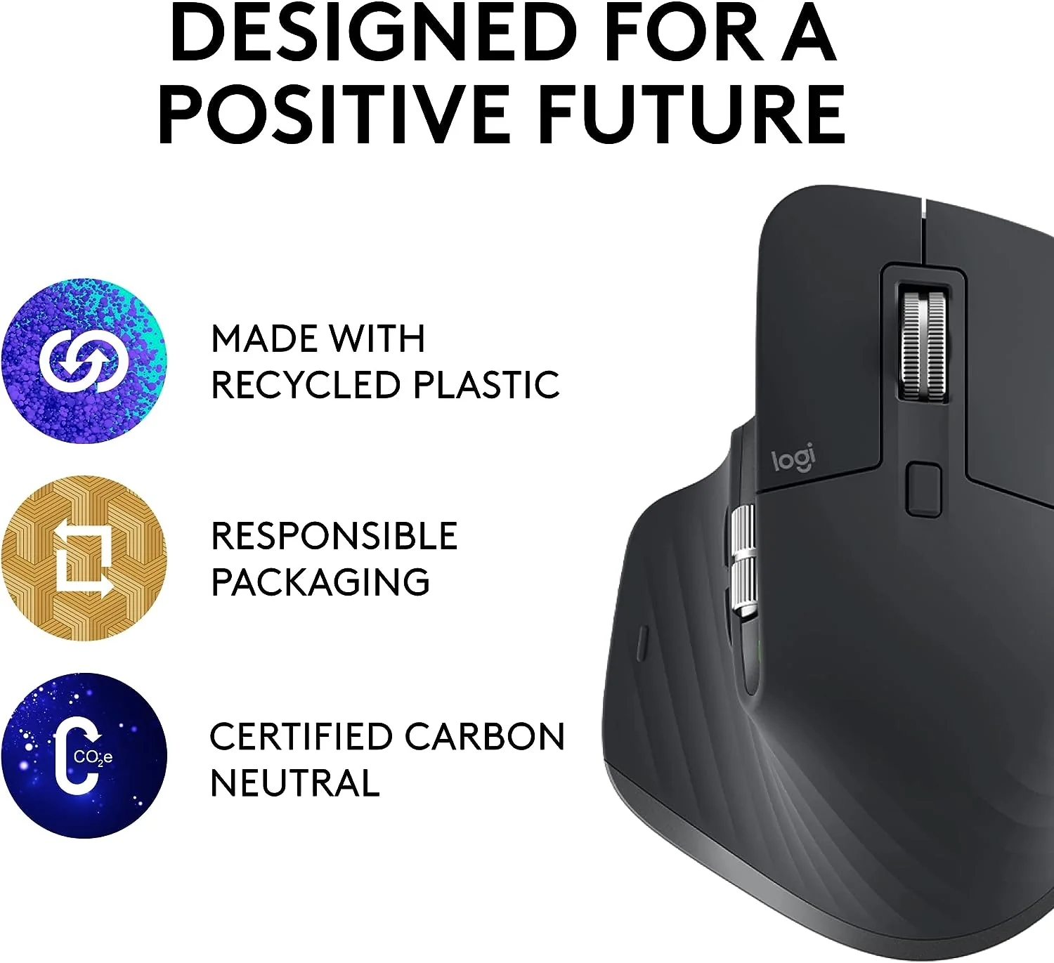 Logitech MX Master 3S - Bluetooth Wireless Performance Mouse - Black - Image 2