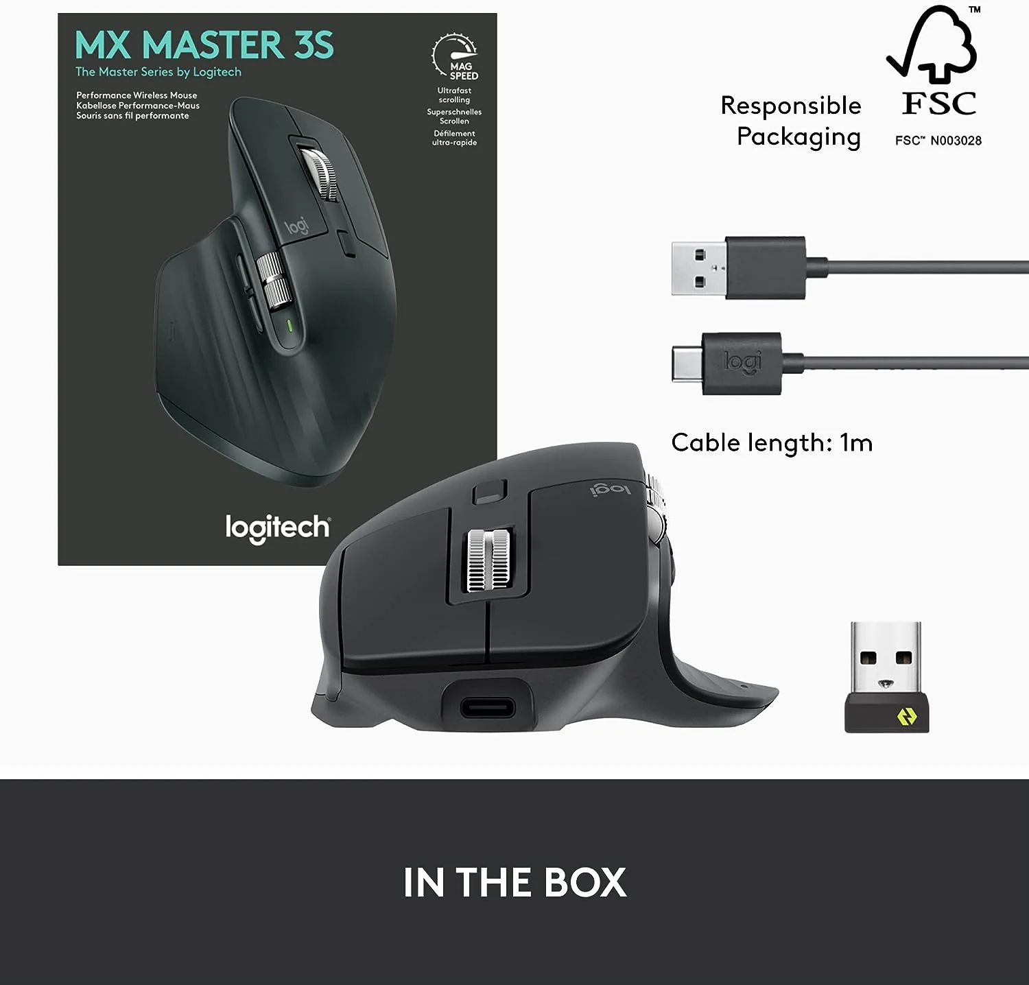 Logitech MX Master 3S - Bluetooth Wireless Performance Mouse - Black - Image 4