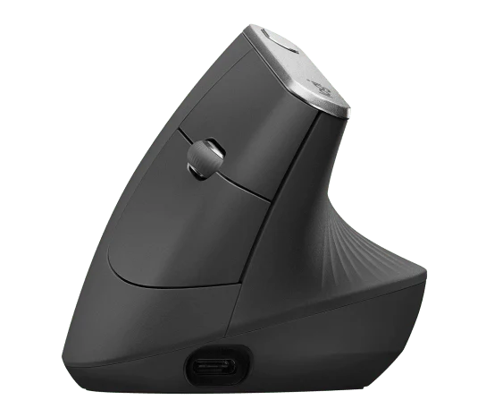 Logitech MX Vertical Ergonomic Wireless Mouse - Black - Image 3
