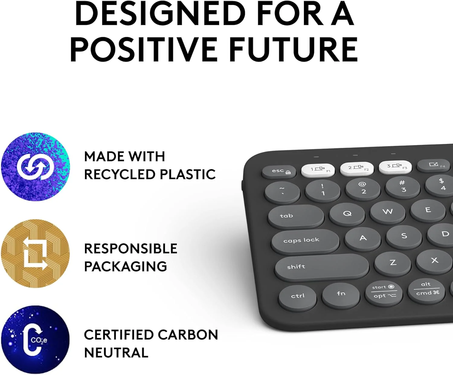 Logitech Pebble Keys 2 K380s, Multi-Device Bluetooth Wireless Keyboard - Image 3