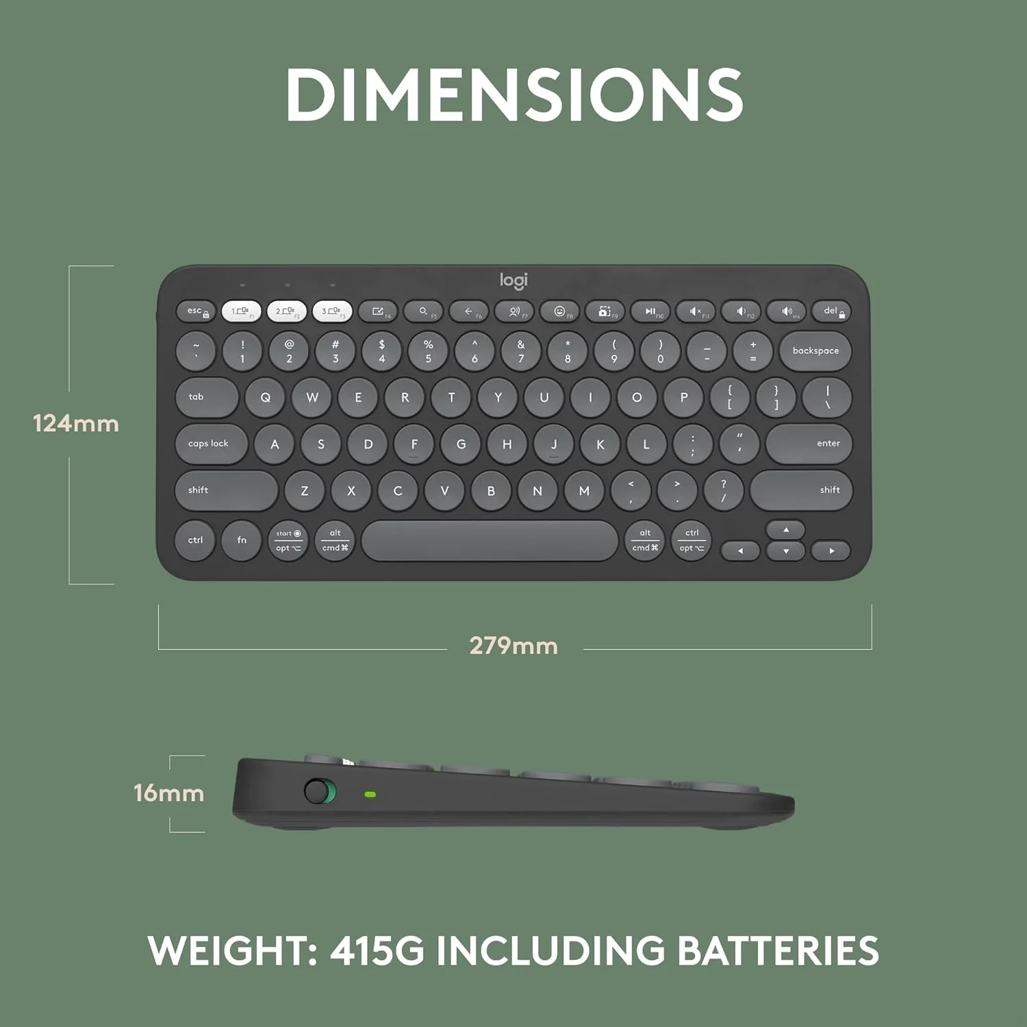 Logitech Pebble Keys 2 K380s, Multi-Device Bluetooth Wireless Keyboard - Image 4