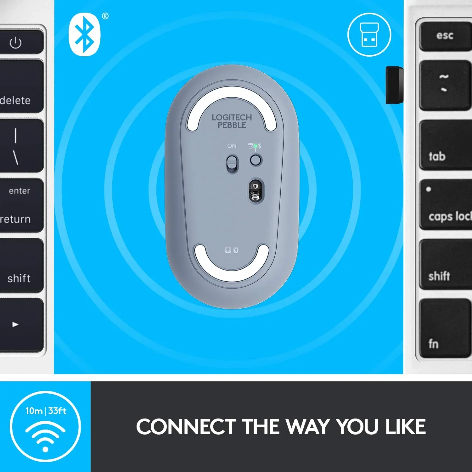 Logitech Pebble M350 Wireless Mouse with Bluetooth or USB - Silent - Image 4