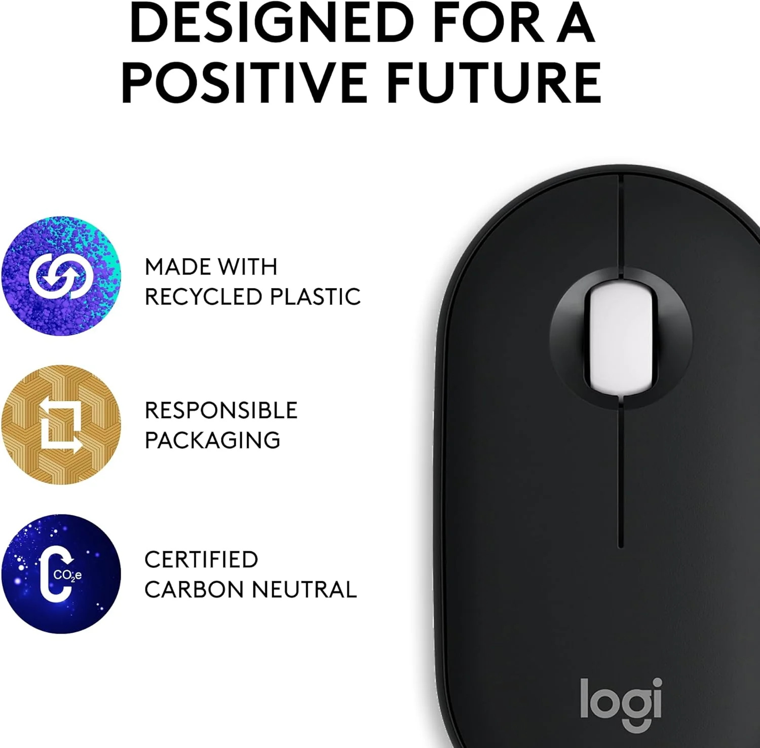 Logitech Pebble Mouse 2 M350s Slim Bluetooth Wireless Mouse - Image 3