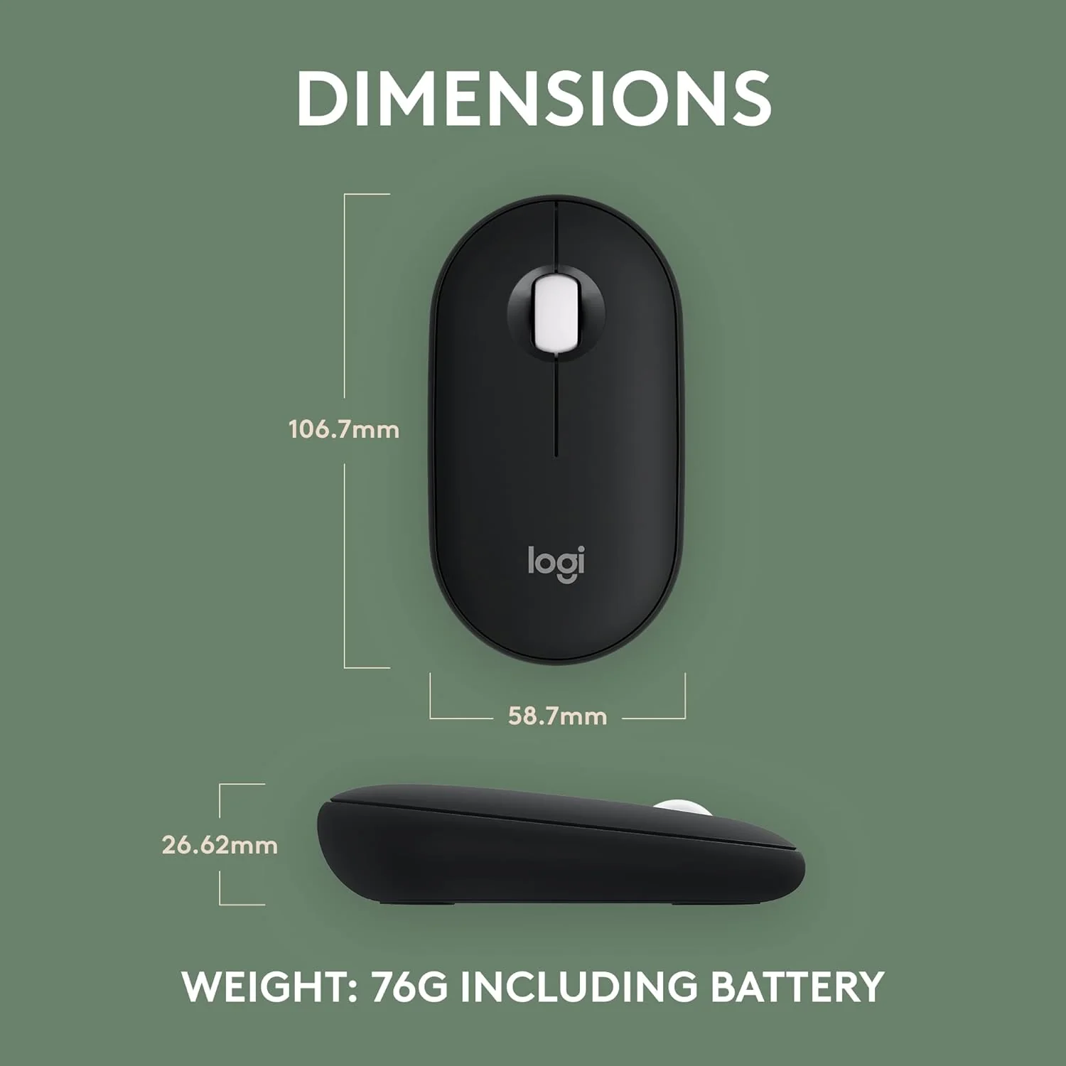 Logitech Pebble Mouse 2 M350s Slim Bluetooth Wireless Mouse - Image 4