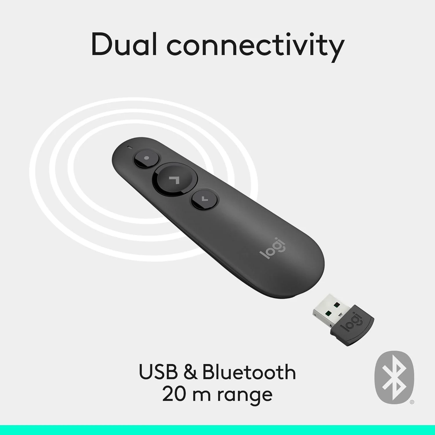 Logitech R500s Laser Presentation Remote - Bluetooth & USB - Image 2