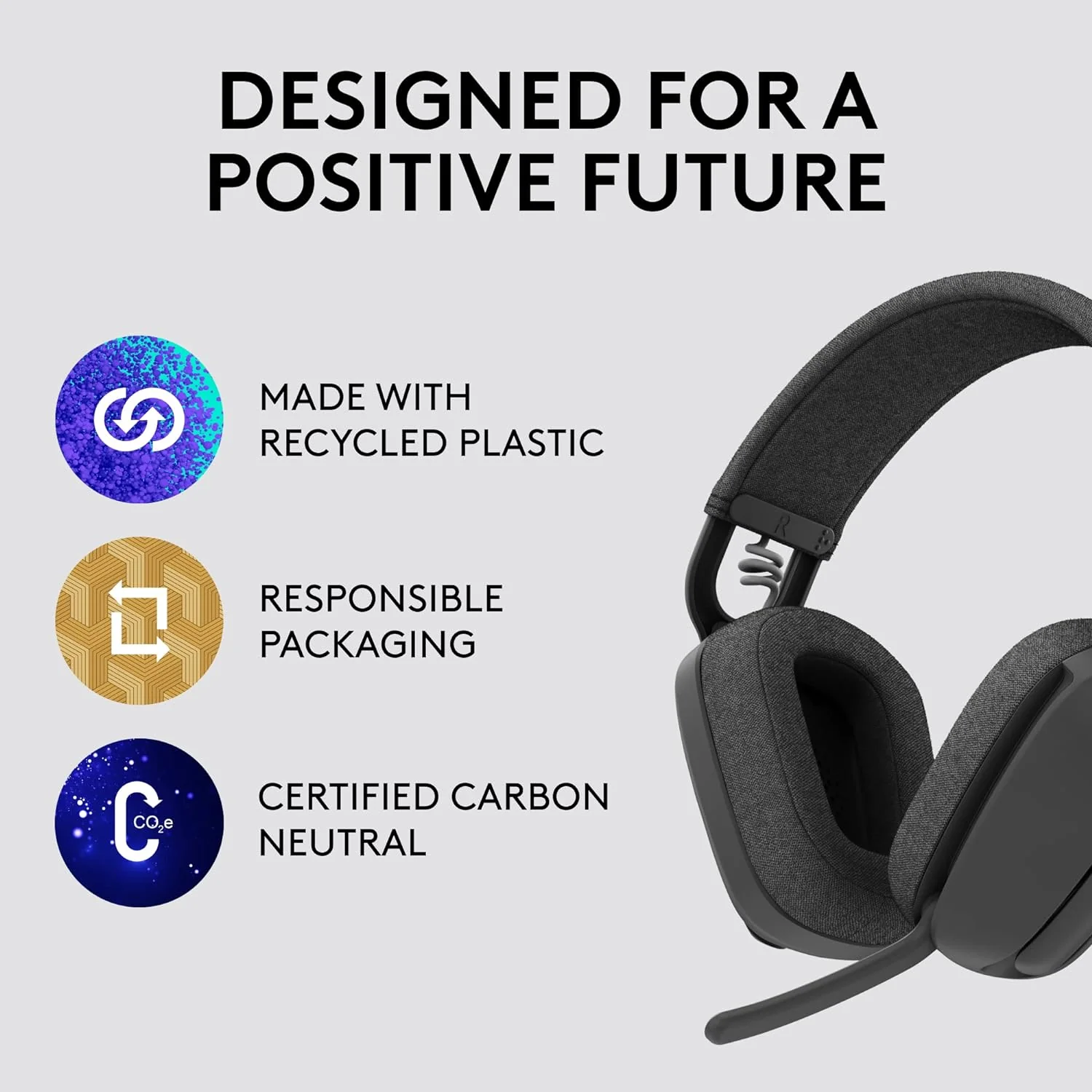 Logitech Zone Vibe 100 Wireless & Bluetooth Over Ear Headphones HEADSET - Image 3