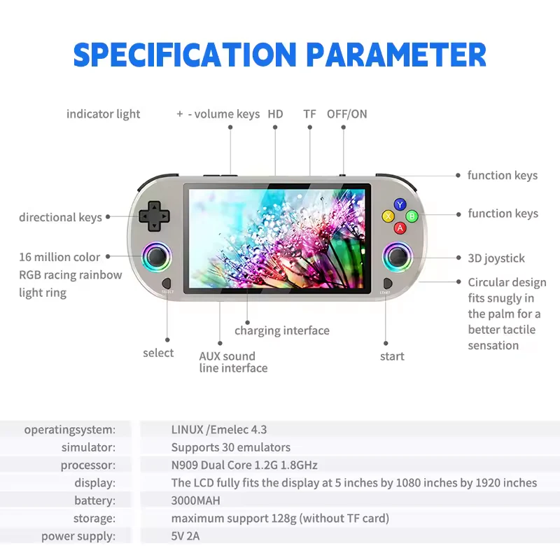 M22 Handheld Game Console 5 inch LCD Screen Retro Video Game Player LINUX System Supports 30 emulators Game Controller Gamepad - Image 6