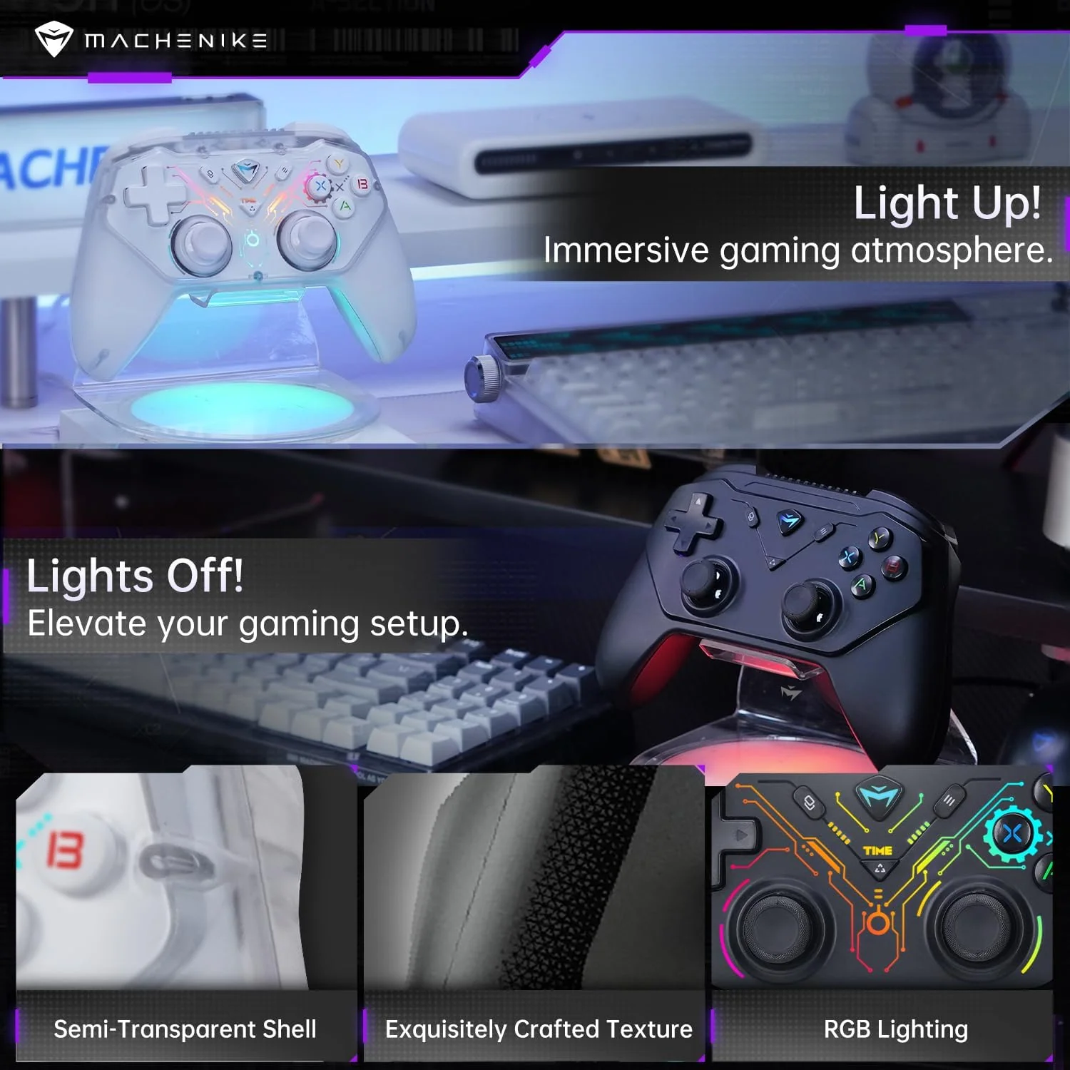 Machenike G3S Wireless Gaming Controller - Black - Image 8