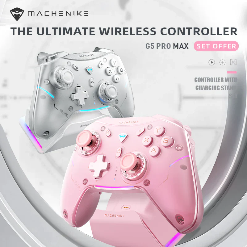 Machenike G5PRO Max 1000HZ Wireless Gaming Controller - White - Image 2