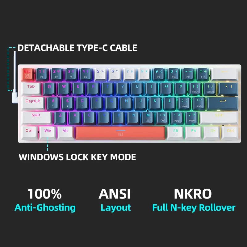 Machenike K500-B61 WIRED RED SWITCH RGB KEYBOARD - Image 6