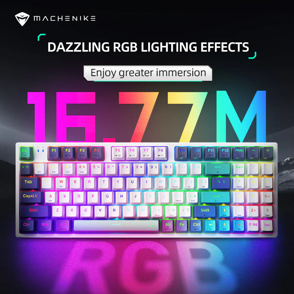 Machenike K500 Pro-B94 Mechanical Keyboard – 94-Key Grey Brown (Tactile) Switches Hot-Swappable Gasket Mount Wireless/Wired - Image 5