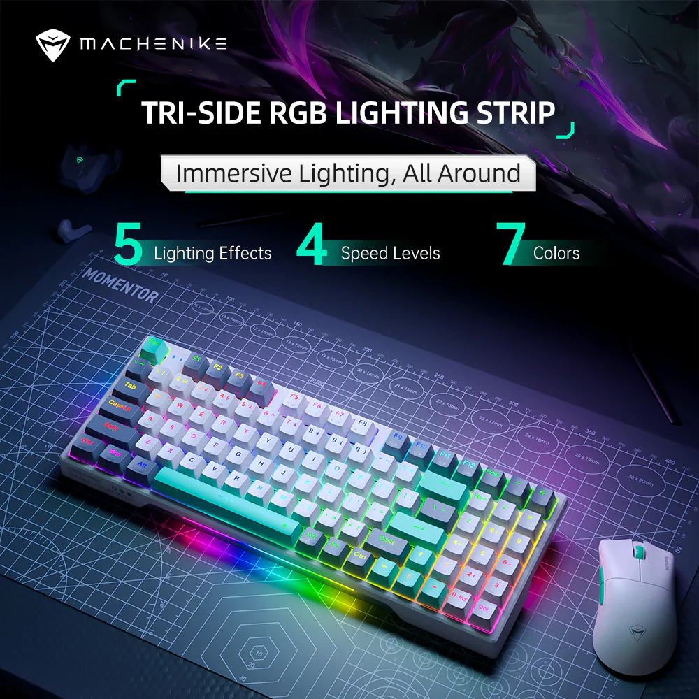 Machenike K500 Pro-B94 Mechanical Keyboard – 94-Key Grey Brown (Tactile) Switches Hot-Swappable Gasket Mount Wireless/Wired - Image 6