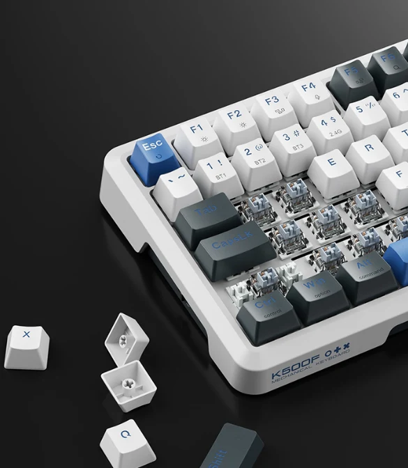 Machenike K500F-B81W Tri-mode GR Silver Switch RGB Navy - Image 4