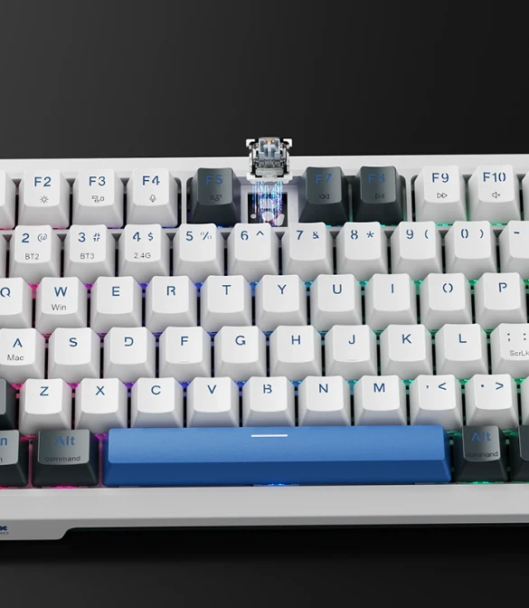 Machenike K500F-B81W Tri-mode GR Silver Switch RGB Navy - Image 5